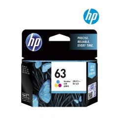 HP 63 Tri-color Ink Cartridge (F6U61AN)  For HP DeskJet 1112, 2130, 2131, 2132, 3630, 3632, 3634, 3830, ENVY 4510, 4513, 4516, 4520, 4650, 4517, Officejet 5200 All-in-One Printer
