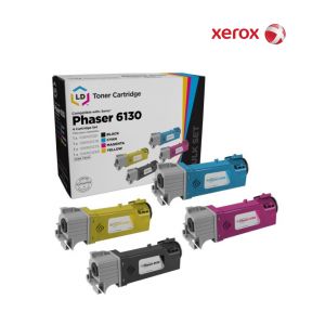 Xerox 106R01480-Black|106R01278-Cyan|106R01332-Magenta|106R01280-Yellow Toner Cartridge Standard Set For Xerox Phaser 6130,  Xerox Phaser 6130N