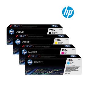 HP 128A 1 Set Original Toner | Black CE320A | Cyan CE321A | Yellow CE322A | Magenta CE323A For Color LaserJet CM1415, CM1415fnw, CP1525, CP1525nw Printers