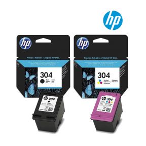 HP 304 Ink Cartridge 1 Set | Black N9K06A | Colour N9K05A For HP DeskJet 3720, 3721, 3723, 3730, 3732, 3733, 3752 Printer
