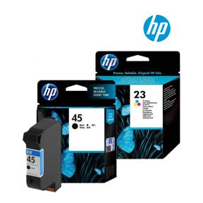 HP 45/23 Ink Cartridge 1 Set | Black 51645AA | Colour C1823D For HP Deskjet 695, 697, 710, 712, 720, 722, 810, 812, 815, 830, 832, 870, 880, 882, 890, 895, 1120, 1125, Officejet r40, r45, r60, r65, r80, t45, t65, Officejet Pro 1170a Printer