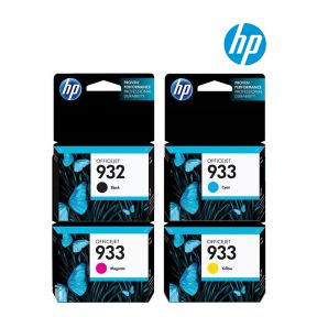HP 932/933 Ink Cartridge 1 Set | Black CN057A | Cyan CN058A | Magenta CN059A | Yellow CN060A For HP OfficeJet 7510, 6600 - H711a/H711g, 7612, 7110 Wide Format Printer