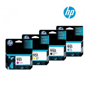 HP 950/951 Ink Cartridge 1 Set | Black CN049A | Cyan CN050A | Magenta CN051A | Yellow CN052A For HP Officejet Pro 251dw, 8610, 8600, 8620, 8100, 8630, 8625, 8615, Pro 276dw All-In-One Printer