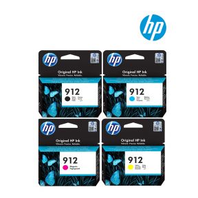 HP 912 Ink Cartridge 1 Set | Black 3YL80AE | Cyan 3YL77AE | Magenta 3YL78AE | Yellow 3YL79AE for HP Officejet Pro 8012, 8014, 8015, 8022, 8023, 8024, 8025, 8013 Printer