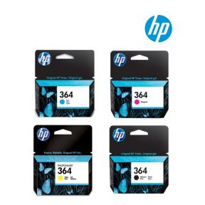 HP 364 Ink Cartridge 1 Set | Black CN680E | Cyan CN681E | Magenta CN682E | Yellow CN683E for HP Deskjet 3070A, 3520, 3522, 3524, Officejet 4620, 4622, Photosmart 5510, 5514, 5515, 5520 All-in-One Printer