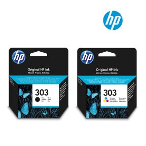 HP 303 Ink Cartridge 1 Set | Black T6N02A | Colour T6N01A for HP ENVY Photo 6220, 6230, 6232, 6234, 7130, 7134, 7830, Tango All-in-One Printer