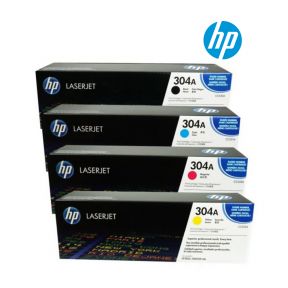 HP 304A 1 Set Original Toner | Black CC530A | Cyan CC531A | Yellow CC532A | Magenta CC533A For HP Color LaserJet CM2320fxi, CM2320n, CM2320nf, CP2025, CP2025dn, CP2025n, CP2025x Printers
