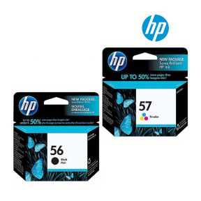 HP 56/57 Ink Cartridge 1 Set | Black C6656A | Colour C6657AN For HP Deskjet 450, 5550, 5650, 5850, 9650, 9680. HP Officejet 4215, 6000, 6110, 6500, 7000 Printer