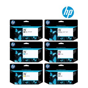 HP 72 130ml Ink Cartridge 1 Set | Photo Black | Grey | Matte Black | Cyan | Magenta | Yellow for HP DesignJet T1100, T1120, T1203, T1300, T2300, T610, T620, T770, T790 Printer