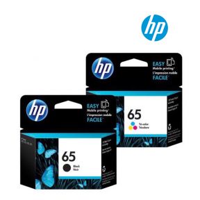 HP 65 Ink Cartridge 1 Set | Black N9K02AN | Colour N9K01AN for HP DeskJet 2624, 2652, 2655, 3722, 3752, 3755, 3758 Printer