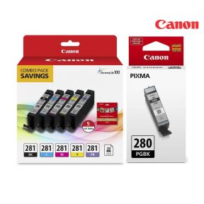 Canon CLI-281/PGI-280 Ink Cartridge 1 Set | Black | Colour For PIXMA TR7520, TR8520, TS6120, TS6220, TS6320, TS702, TS8120, TS8220, TS8320, TS9120, TS9520, TS9521C