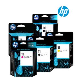 HP 10/11 Ink Cartridge 1 Set | Black C4810A | Cyan C4811A | Magenta C4812A | Yellow C4813A | Black C4844A for HP 2000, 2500, Business Inject 1000, 1100, 1200, 2200, 2250, 2280, 2300, 2600, 2800, OfficeJet 9110, 9120, 9130, Pro K850, Designjet 100, 500, 80
