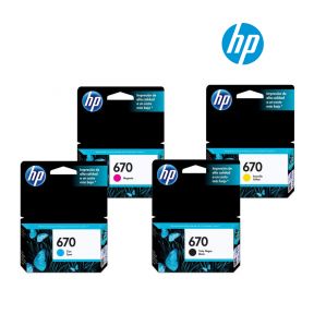 HP 670 Ink Cartridge 1 Set | Black CZ113A | Cyan CZ114A | Magenta CZ115A | Yellow CZ116A For HP Deskjet Ink Advantage 3525, 4615, 4625, 5525 Printer