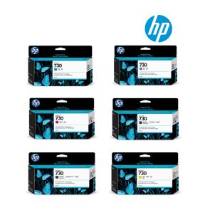 HP 730 130ml Ink Cartridge 1 Set | Matte Black P2V65A | Photo Black P2V67A | Cyan P2V62A | Gray P2V66A | Magenta P2V63A | Yellow P2V64A for HP DesignJet T1700 44”, T1700 PostScript, T1700dr, T1700dr SP Printer