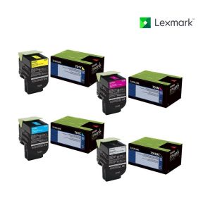 Lexmark 70C10K0-Black|70C10C0-Cyan|70C10M0-Magenta|70C10Y0-Yellow Toner Cartridge Set For Lexmark CS310dn, Lexmark CS310n, Lexmark CS410dn, Lexmark CS410dtn, Lexmark CS410n, Lexmark CS510de, Lexmark CS510dte