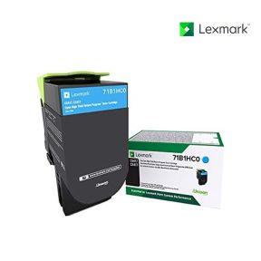 Lexmark 71B1HC0 Cyan Toner Cartridge For Lexmark CS417dn, Lexmark CS517de, Lexmark CX417de, Lexmark CX517de