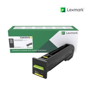 Lexmark 72K10Y0 Yellow Toner Cartridge For Lexmark CS820de, Lexmark CS820dte, Lexmark CS820dtfe, Lexmark CX820de, Lexmark CX820dtfe, Lexmark CX825de, Lexmark CX825dte