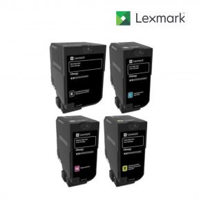 Lexmark 74C0H10-Black|74C0H20-Cyan|74C0H40-Yellow|74C0H30-Magenta 1 Set Toner Standard Cartridge For Lexmark CS725de Printers