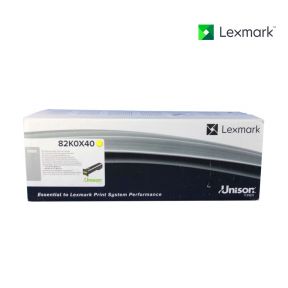 Lexmark 82K0X40 Yellow Toner Cartridge For Lexmark CX825de, Lexmark CX825dte, Lexmark CX825dtfe, Lexmark CX860de, Lexmark CX860dte, Lexmark CX860dtfe
