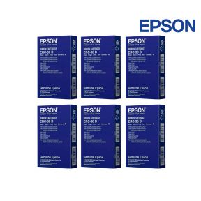 Epson ERC-38 Black & Red Ribbon Cartridge 6-Pack For Epson ERC-30, 38, 34, 38, 270, U200, U210, U220, U230, U300, U325, U370, U375, TMU-220B, Samsung SRP-270, Samsung SRP-275 