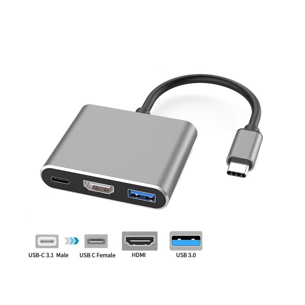 Sudor Comunista Catarata USB 3.1 Type C to HDMI 4K with USB 3.0 Hub USB C Female Cable Converter  Adapter Hub for MacBook