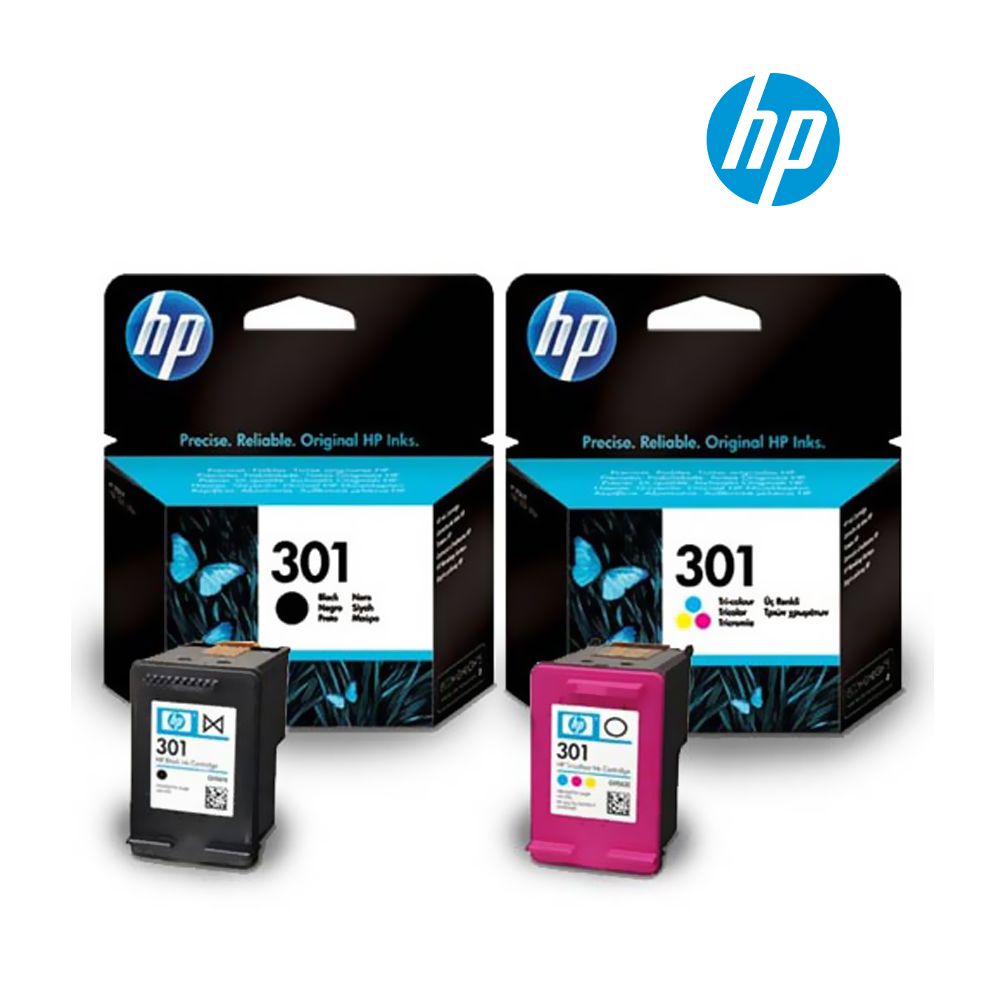 HP 301 Ink Cartridge 1 Black CH561E | Colour CH562E