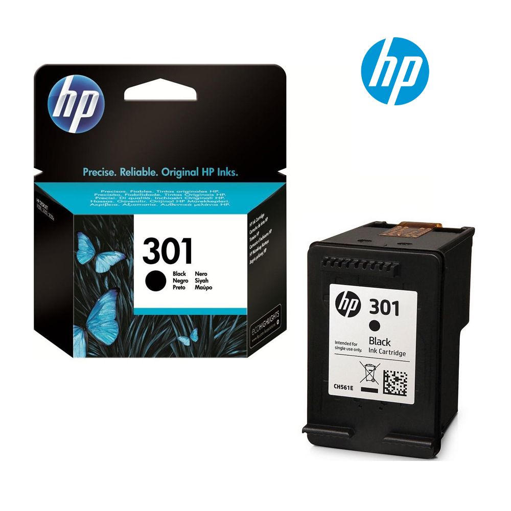 korting Vernauwd Vul in HP 301 Black Ink Cartridge (CH561E)