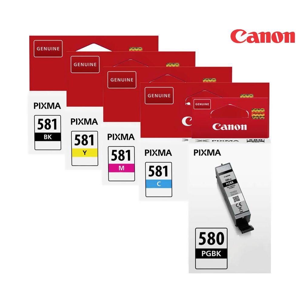 Canon PGI-580/CLI-581 Ink Cartridges- Black, Cyan, Magenta, Yellow