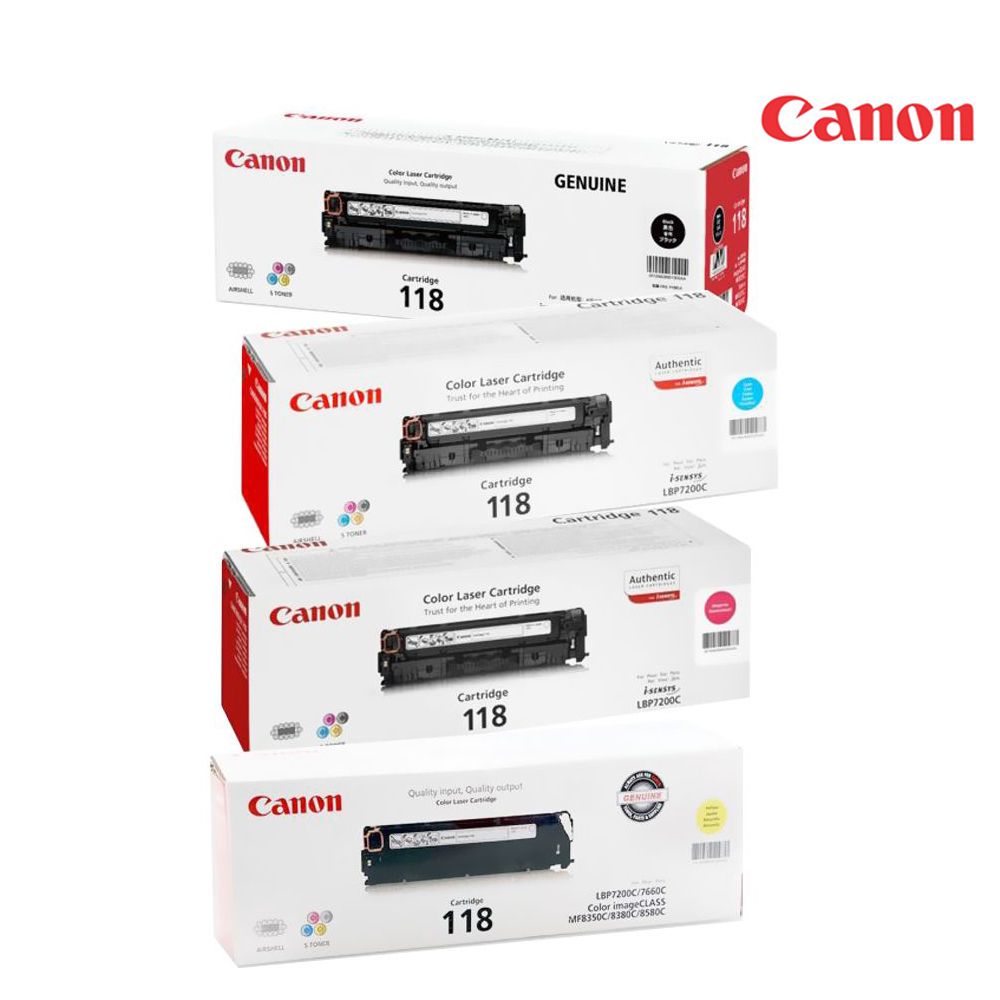 Canon CRG118 Toner Cartridge Set Black Cyan Magenta Yellow