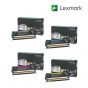 Lexmark X748H2KG-Black|X748H2CG-Cyan|X748H2YG-Yellow|X748H2MG-Magenta 1 Set Standard Toner Cartridge For Lexmark X748de, Lexmark X748dte