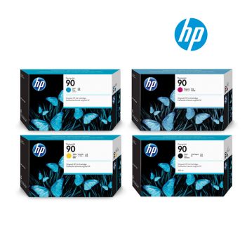 HP 90 Ink Cartridge 1 Set | Black C5058A | Cyan C5061A | Magenta C5063A |  Yellow C5065A For HP DesignJet 4000, 4000ps, 4020 42-in, 4020ps 42-in,  4500, 