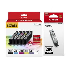 Canon CLI-281/PGI-280 Ink Cartridge 1 Set | Black | Colour For PIXMA TR7520, TR8520, TS6120, TS6220, TS6320, TS702, TS8120, TS8220, TS8320, TS9120, TS9520, TS9521C