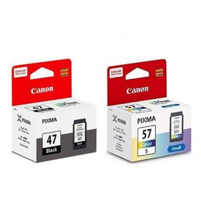 Canon CL-57/PG-47 Ink Cartridge 1 Set | Black | Colour For Canon E400, E460, E480, E3170, E3370, E410, E470, E477, E417, E4270 Printers