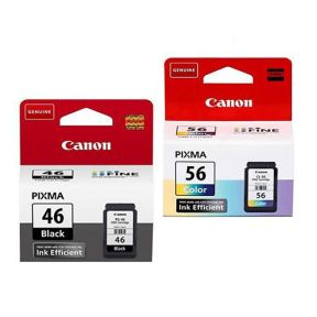 Canon CL-56/PG-46 Ink Cartridge 1 Set | Black | Colour| For Canon PIXMA E404, E464, E484 Printers