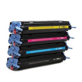 HP 124A 1 Set Compatible Toner | Black Q6000A | Cyan Q6001A | Yellow Q6002A | Magenta Q6003A For HP Color LaserJet 1600,2600, 2600n, 2605, 2605dn, 2605dtn, CM1015 MFP, CM1017 MFP Printers