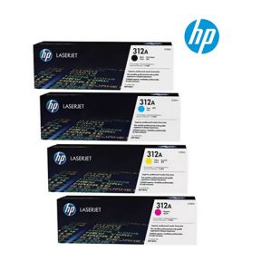 HP 312A 1 Set Original Toner | Black CF380A | Cyan CF381A | Yellow CF382A | Magenta CF383A For HP Color LaserJet Pro MFP M476dn, MFP M476dw, MFP M476nw Printers