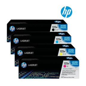 HP 125A 1 Set Original Toner | Black CB540A | Cyan CB541A | Yellow CB542A | Magenta CB543A For HP Color LaserJet CM1312, CM1312nfi, CP1215, CP1518ni,  CP1518ni Multifunction Printers