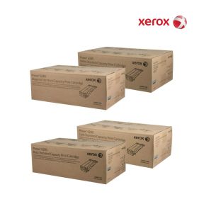  Xerox 106R01395-Black|106R01392-Cyan|106R01394-Yellow|106R01393-Magenta High Yield Toner Cartridge Set For  Xerox Phaser 6280DN, Xerox Phaser 6280N