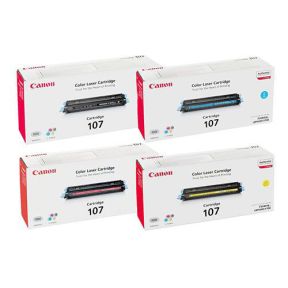 Canon CRG107 Toner Cartridge 1 Set | Black | Cyan | Magenta | Yellow For Canon Laser Shot LBP-5000, LBP-5100 Printers