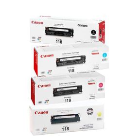 Canon CRG118 Toner Cartridge 1 Set | Black | Cyan | Magenta | Yellow For Canon  Satera LBP-7200c, 7660, 7680, MF8330, 8340, 8350, 8380 Multifunctional Laser Printers