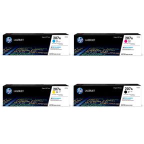 HP 207A 1 Set Original Toner | Black W2210A | Cyan W2211A | Yellow W2212A | Magenta W2213A For P Color LaserJet Pro M255dw, M255nw, MFP M283fdn,  MFP M282nw,  MFP M283fdw Printers 