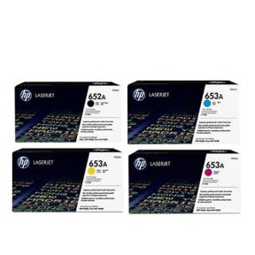 HP 652A/653A 1 Set Toner | Black | Cyan | Yellow | Magenta For HP Color LaserJet Enterprise Flow MFP M680z,  M651dn, M651n, M651xh, MFP M680dn, MFP M680f Printers