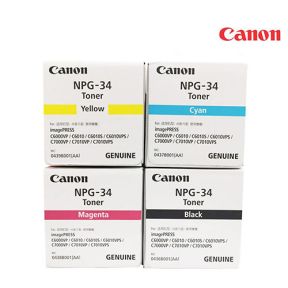 Canon NPG-34 Toner Cartridge 1 Set | Black | Cyan | Magenta | Yellow For CANON ImagePRESS C6000, 7000 Copiers