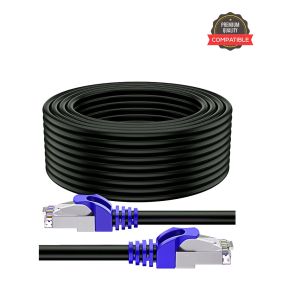 50 Meter Outdoor Ethernet Cable,High Speed Cat6 LAN Cable, Network Cable Internet Cable RJ45 Cable, Computer Patch Cord Gigabit Category 6 Wires for Modem, Router, LAN ADSL UTP Lan cable-Black 