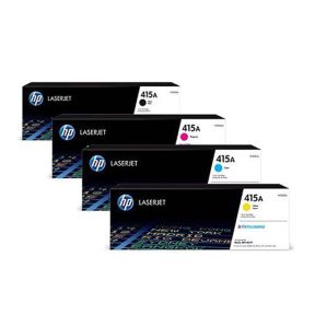 HP 415A 1 Set Original Toner | Black W2030A | Cyan W2031A | Yellow W2032A | Magenta W2033A For HP LaserJet M454dn, MFP M479dw, M454dw, MFP M479fdn MFP M479fdw, MFP M479fnw Printers  