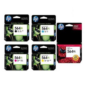 HP 564XL Ink Cartridge 1 Set | Black CN680W | Cyan CN681 | Magenta CN682W | Yellow CN683W | Photo Black CR276W For HP Deskjet 3520 3521 3522 3526 Officejet 4610 4620 4622 Photosmart 5510 5512 5514 5515 5520 5525 6510 6512 6515 6520 6525 7510 7515 752 Prin