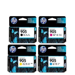 HP 905 Ink Cartridge 1 Set | Black T6M01A | Cyan T6L89A | Magenta T6L93A | Yellow T6L97A for HP OfficeJet 6950, Pro 6960, Pro 6970 All-in-One Printer