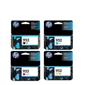 HP 952 Ink Cartridge 1 Set | Black F6U15A | Cyan L0S49A | Magenta L0S52A | Yellow L0S55A for HP OfficeJet Pro 7740, 8702, 8710, 8715, 8720, 8725, 8730, 8740 Printer