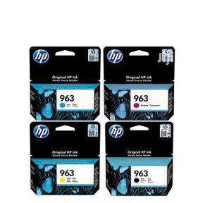 HP 963 Ink Cartridge 1 Set | Black 3JA26AE | Cyan 3JA23AE | Magenta 3JA24AE | Yellow 3JA25AE for HP OfficeJet Pro 9010, 9012,  9013, 9014, 9015, 9016, 9018, 9019, 9020, 9023, 9022, 9025, 9026 Printer