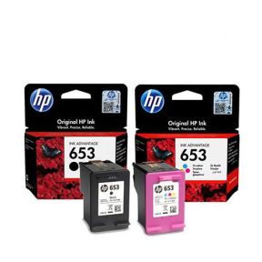 HP 653 Ink Cartridge 1 Set | Black 3YM75AE | Colour 3YM74AE for HP Deskjet Plus 6075, 6475 Printer